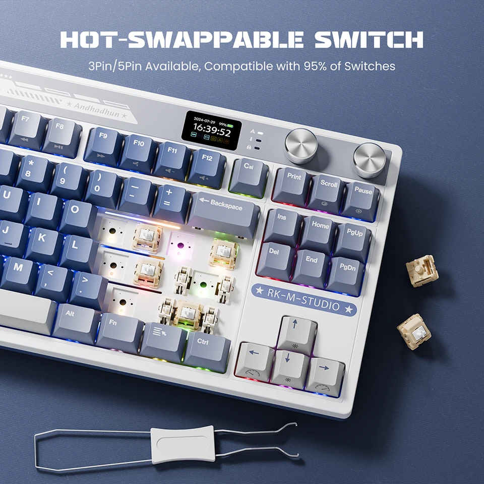 M87 RK ROYAL KLUDGE メカニカルキーボード ワイヤレス/Bluetooth/2.4G