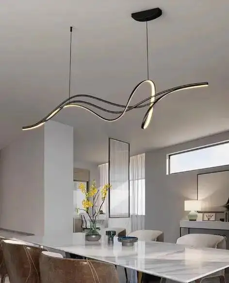 โคมไฟ LED สไตล์มินิมอลสำหรับตกแต่งบ้าน โคมไฟโมเดิร์นสำหรับห้องนั่งเล่น โต๊ะอาหาร โคมไฟแขวนเพดานในร่ม