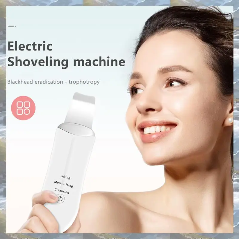 جهاز تجميل لتنظيف بشرة الوجه بالموجات فوق الصوتية، تنظيف عميق للوجه، مجرفة تقشير، جهاز العناية بالبشرة