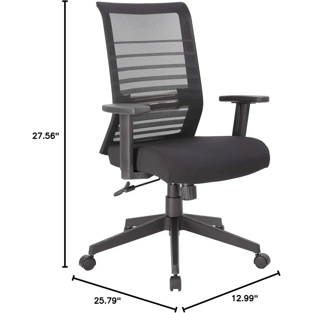 Black Mesh Ergonomic Office Chair with Horizontal Back Support
