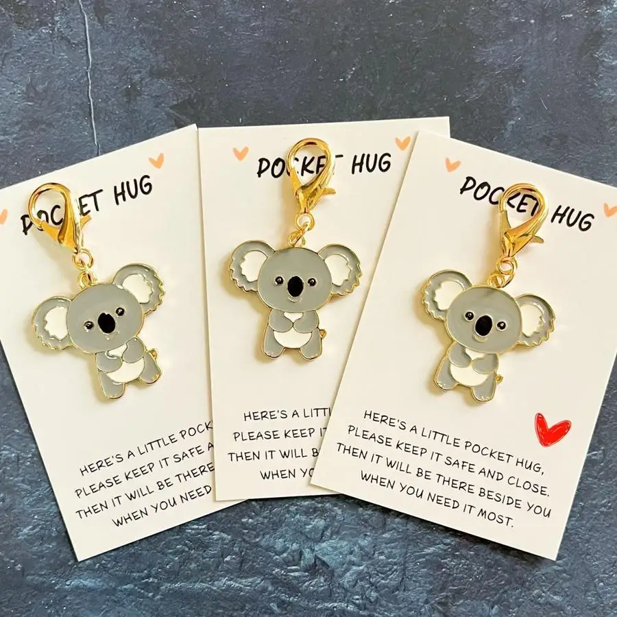1/5/10/20/50/100pcs Gift for Her/Him s/s/s-Free And Lovely Koala Koala Keychain, with Inspiring Hug Card, Inspirational And Hear