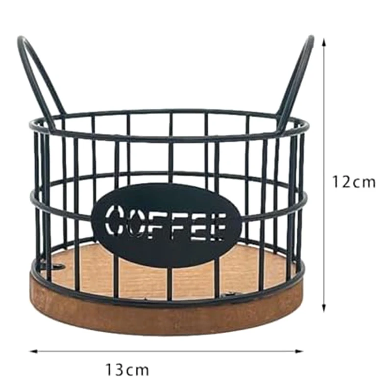 CoffeePod Holder Coffee Pod Containers Coffee Bar Accessories Metal Coffee Pod Basket Organizer for Kitchens CountertopA-A63M