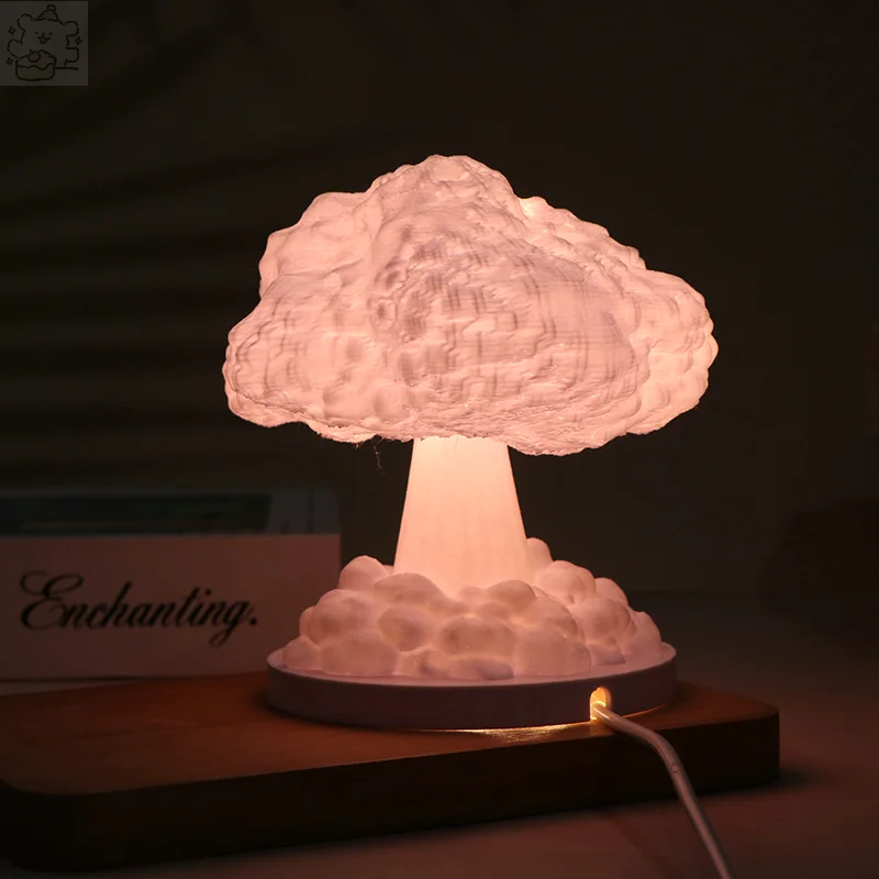 3D Mushroom Cloud Explosion Table Lamp Nuclear Explosion Atomic Bomb Model Light Creative Simulation Art Desk Lamp USB Lamp