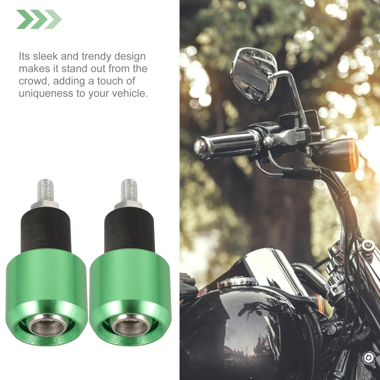 

Green Pair CNC Hand Protect Plugs Handlebar End Caps For Motorcycle Electric Bike Bar Ends Plugins safeguards handlebars control