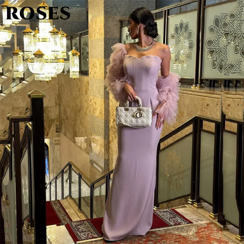 

ROSES Lilac Chic Prom Dresses Sweetheart Mermaid Maxi Celebrity Dresses Off the Shoulder Evening Dresses for Women Customized