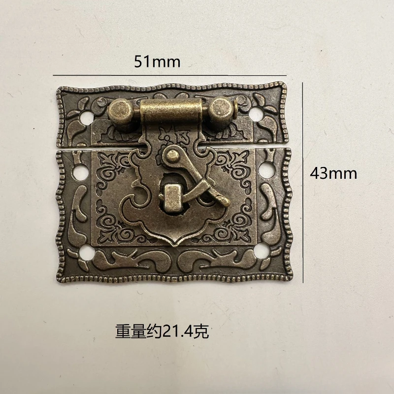 Vintage für Riegel Holzkiste Haspe Pad Brustschloss Bronzeton