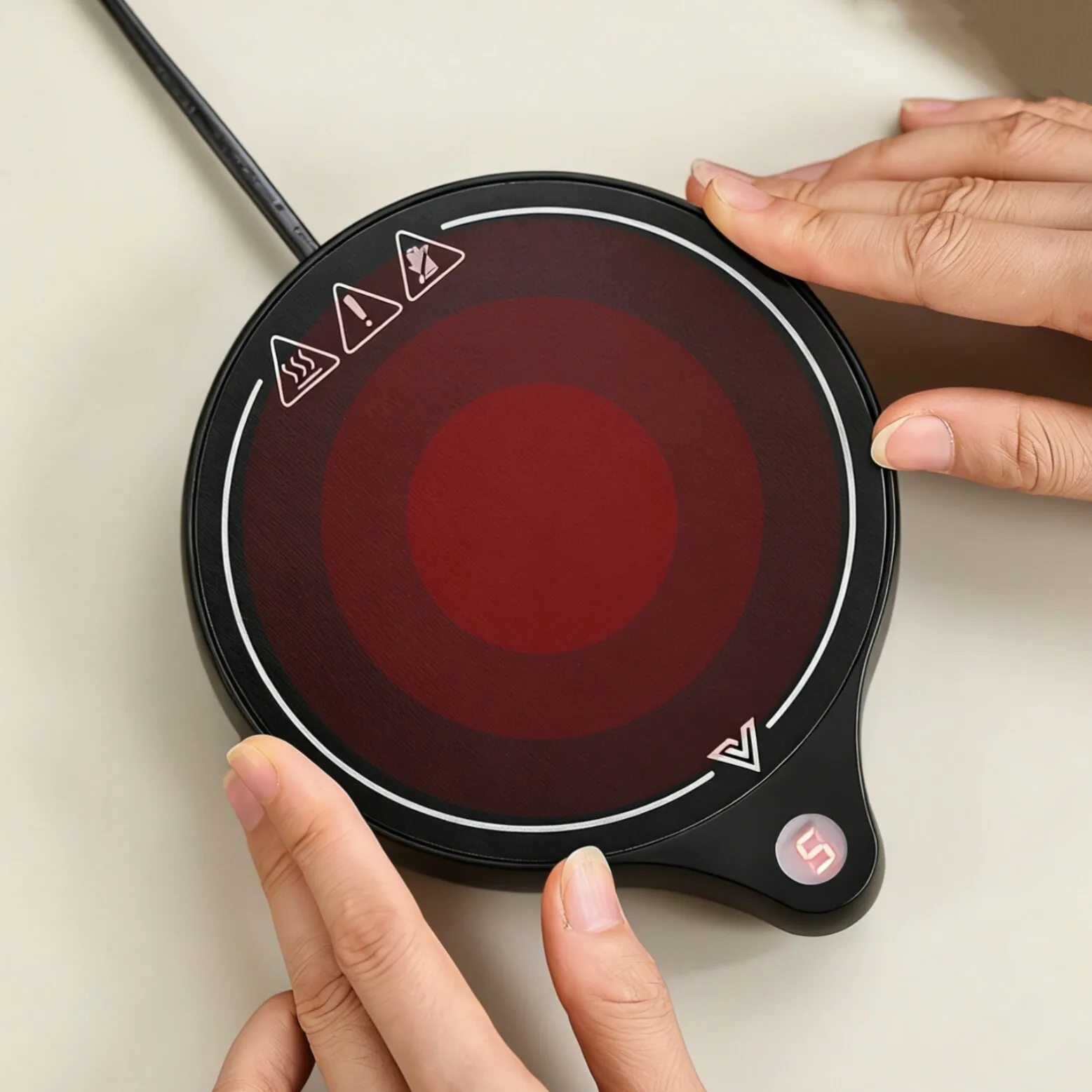 100℃ Cup Heater Mug Warmer 100°C Hot Tea Makers Warmer Coaster 5 Gear Temperature Cup Heaters Coffee Milk Tea Heating Pad