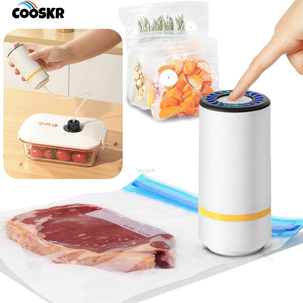 Portable Mini Vacuum Sealer Pump For Food Storage Zipper Bags USB Rechargeable Handheld Vacuum Sealer Pump Electric Air Pump