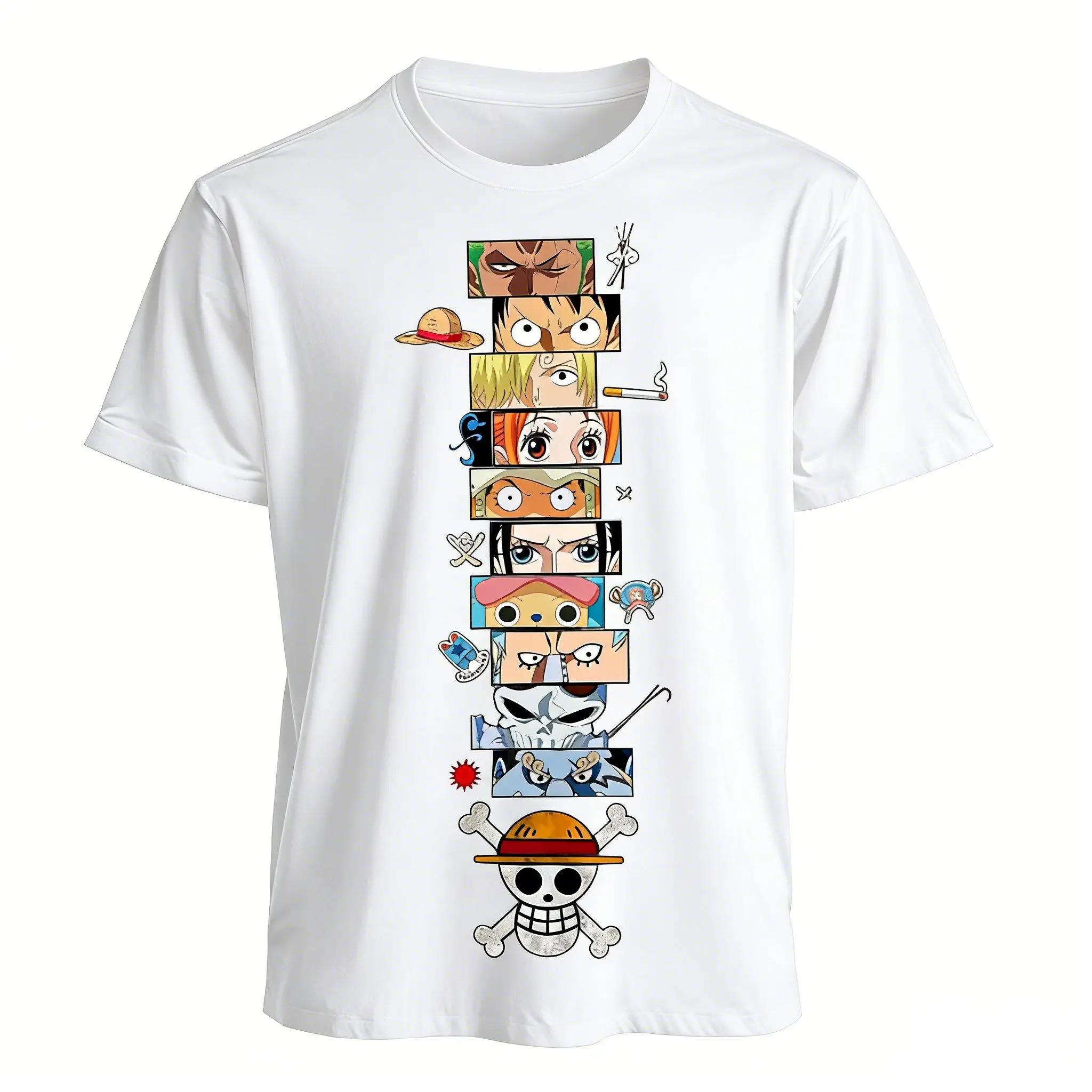 One Piece Anime Luffy Zoro Ace T Shirt Men 2026 Summer Cotton Short Sleeve Graphic Tee Harajuku Streetwear Vintage Casual Tops