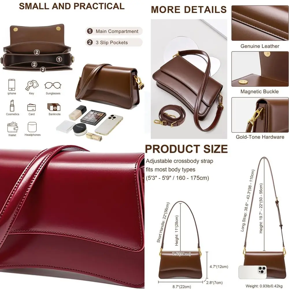 Borse da sella leggere da donna - Borse a tracolla in pelle con cinghie regolabili