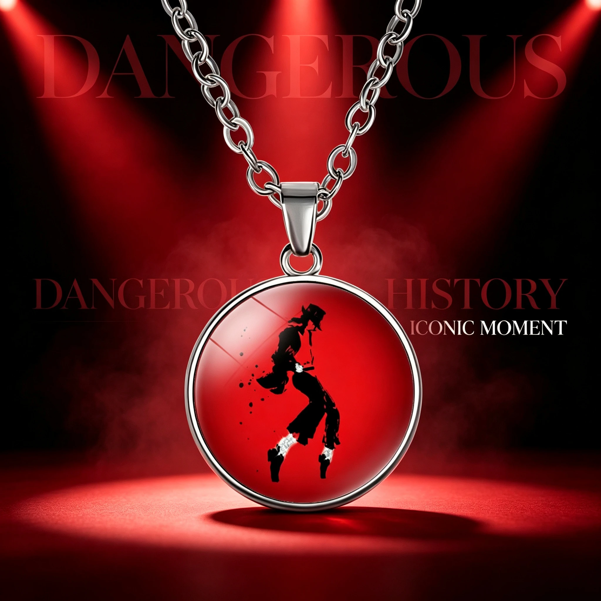 2026 New Michael Jackson Necklace for Girls Drip Oil Alloy Neck Chain Retro The King of Pop MJ Charms Accessories Party Wear view 4