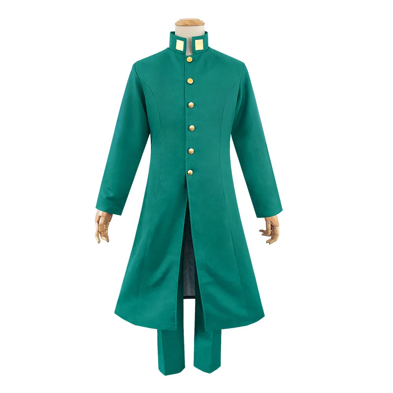 JOJO Kakyoin Tenmei Cosplay Costume Anime Kakyoin Noriaki Wig Halloween Kakyouin Noriaki Green Combat Uniform Coat Pants Suit