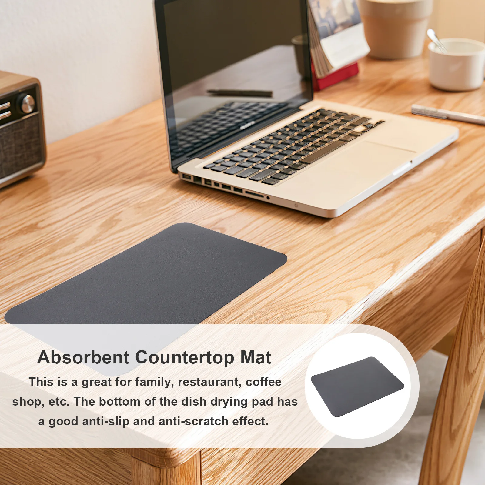 بساط تجفيف الأطباق كونترتوب المطبخ ماصة للماء عدم الانزلاق سميكة دياتوميت أدوات المائدة حصيرة متعددة الاستخدام تجفيف الوسادة للحوض #5