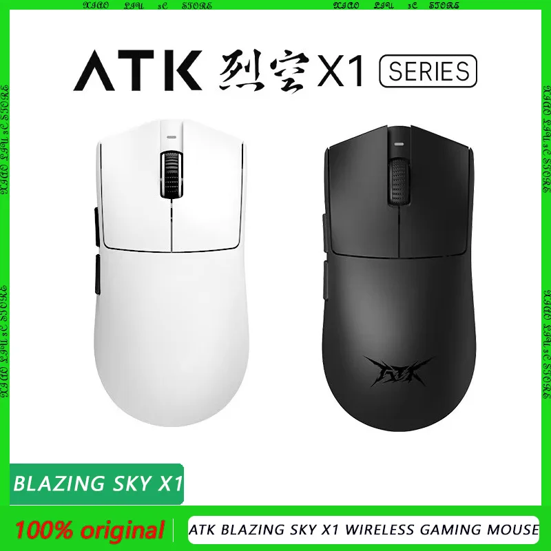 

Беспроводная игровая мышь ATK Blazing Sky X1, 8K, Bluetooth, легкая, с тремя режимами работы, эргономичная, для ноутбука PAW3950 54g, подарок