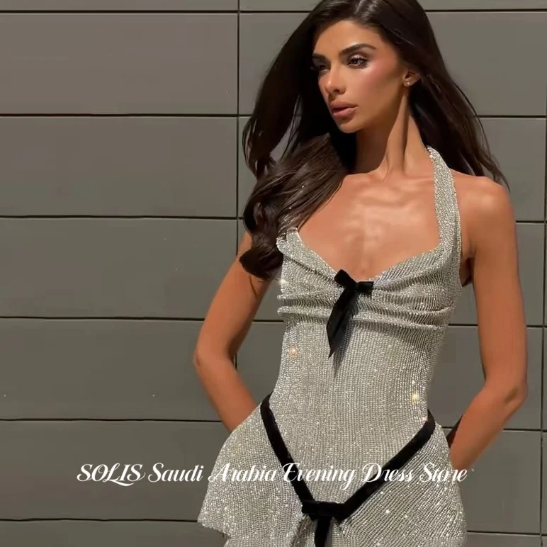 SOLIS Silver Mermaid Prom Dress All Over Sparkle Full Sequin Evening Dresses Shimmer Sequin Mesh Floor Party Dress Customized image 3