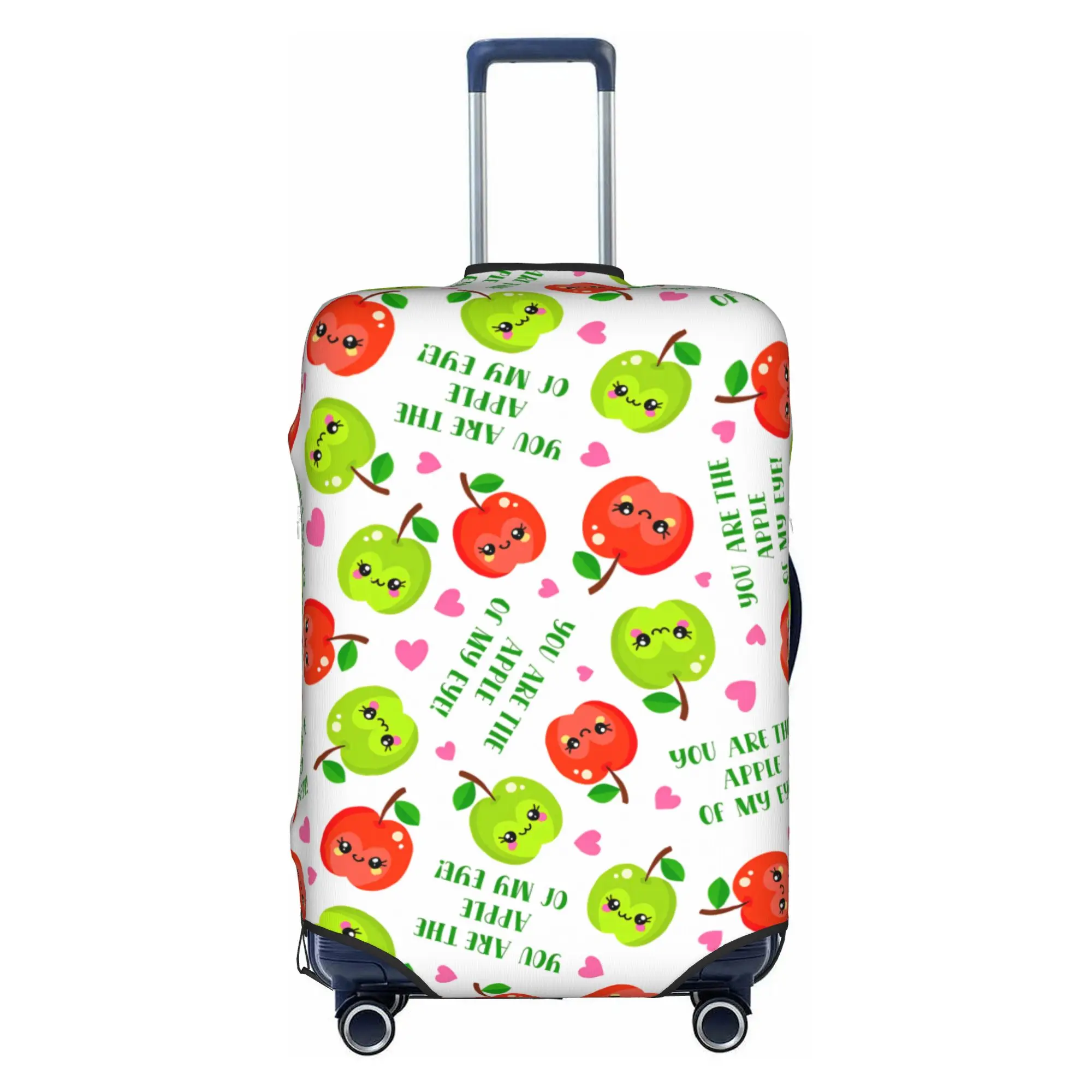 Kawaii Apple Cute Faces  Luggage Cover Fashion Seamless Pattern Suitcase Protector Covers Suit For 18-32 inch