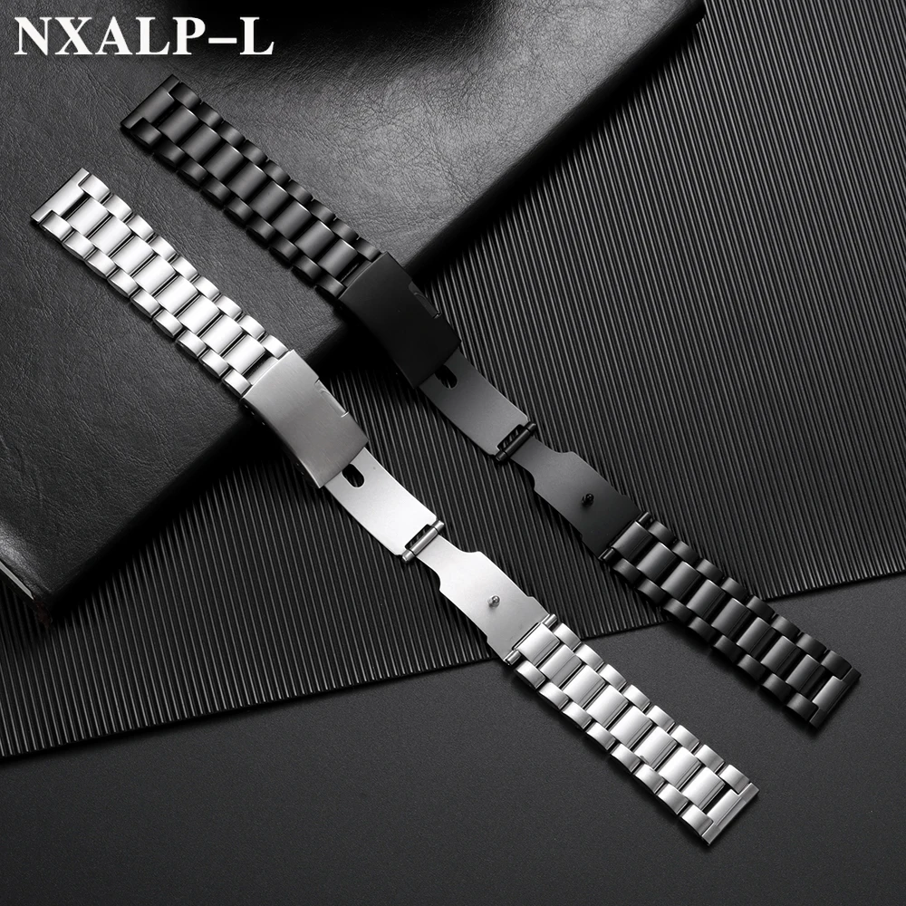 Curved End Wristband Solid Stainless Steel Watchband 18mm 20mm 22mm for Seiko Diving Strap for Omega Bracelet Metal Watch Band