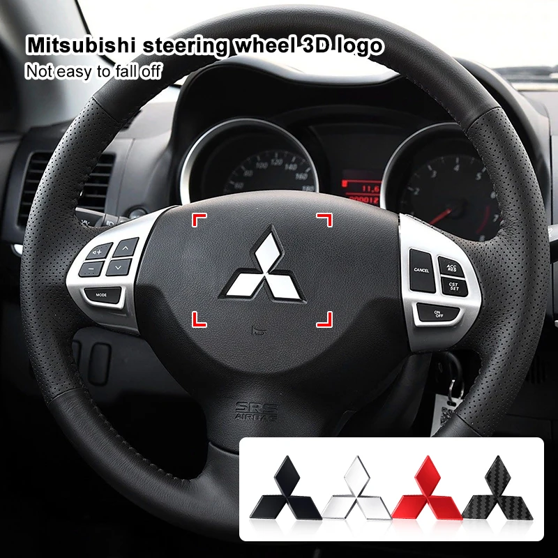 Car Steering Wheel Sticker Badge Decoration Auto Accessories Mitsubishi Outlander Lancer 10 9 ASX RALLIART Eclipse L200 Pajero