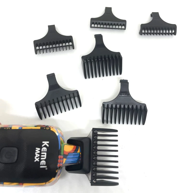 6Pcs Kemei Original KM-MAX5090 Hair Clipper Limit Comb Guide Attachment Size Barber Replacement 1/2/3/6/9/12mm