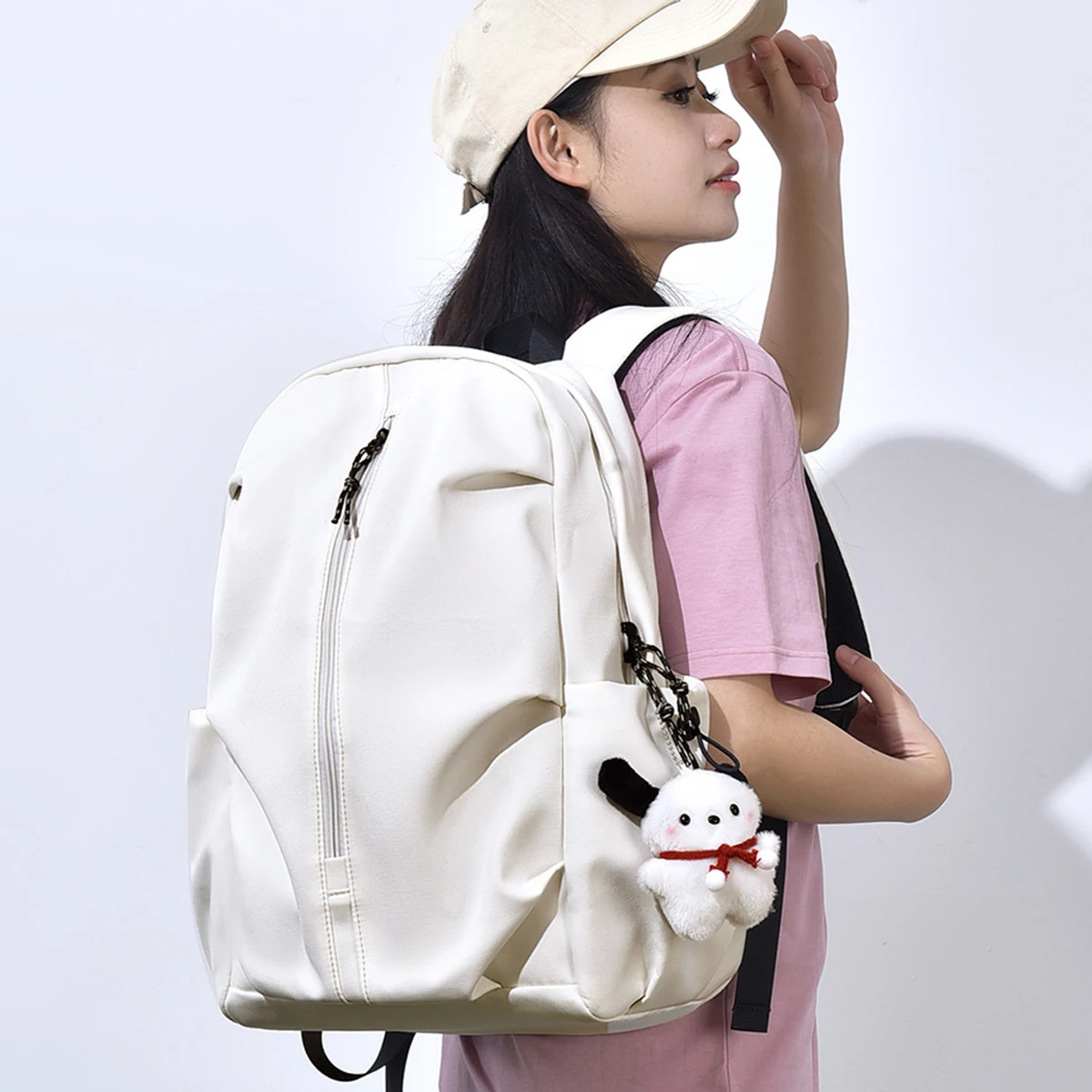 Fashionable and Versatile Backpack Simple and Lightweight College Student Laptop Bag Can Be Shouldered or Carried as a Handbag