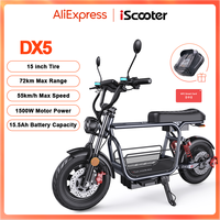 iScooter DX5 Electric Scooter With Seat and Basket 1500W 15.6Ah Scooter for Adults 72KM Range 15''Scooter with NFCs 55KM/h Speed