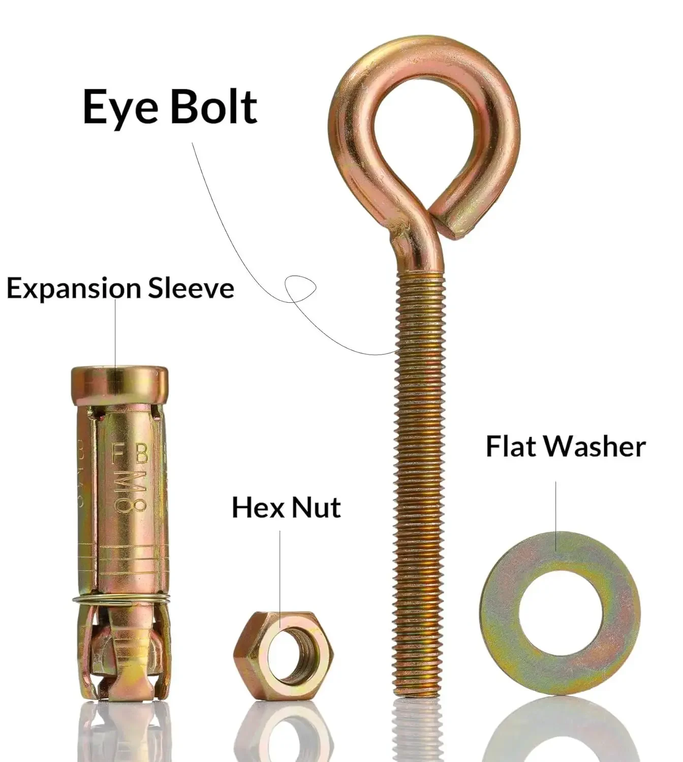 Heavy Duty Eye Bolt Expansion Anchor – High Load Capacity, Fits All Walls for Ceiling Hanging & Rigging