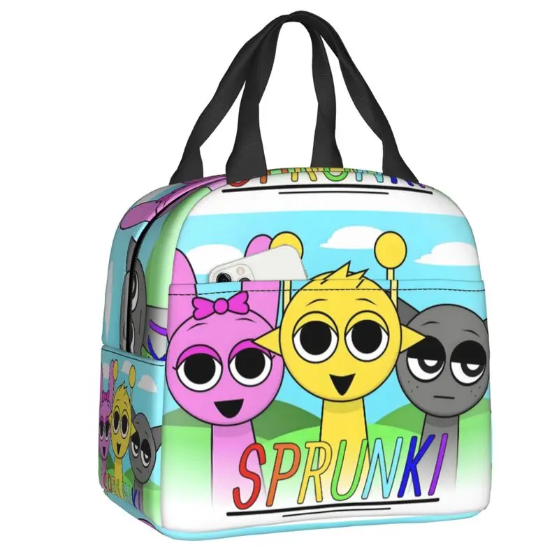 

Custom Incredibox Sprunkis Lunch Bag Men Women Thermal Cooler Insulated Lunch Boxes for Kids School Children