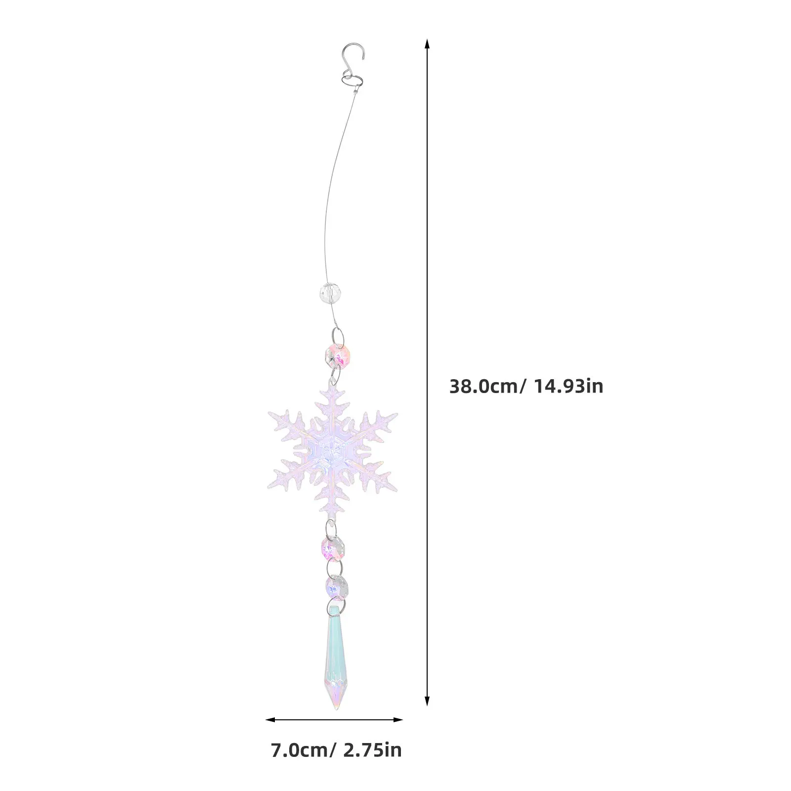 Large Crystal Suncatchers Hanging Snowflake Decorations Clear Crystals Window Hanging Rainbow Maker Garden Patio Indoor Outdoor