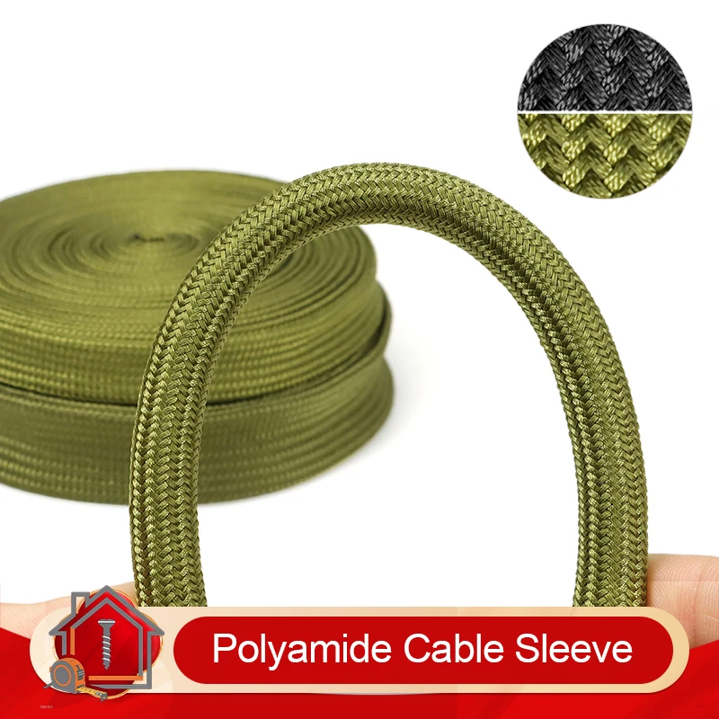 3m Polyamide Braided Cable Sleeve Expandable Nylon Wire Protection Sheath Abrasion Resistant Cable Organizer for DIY Electronics