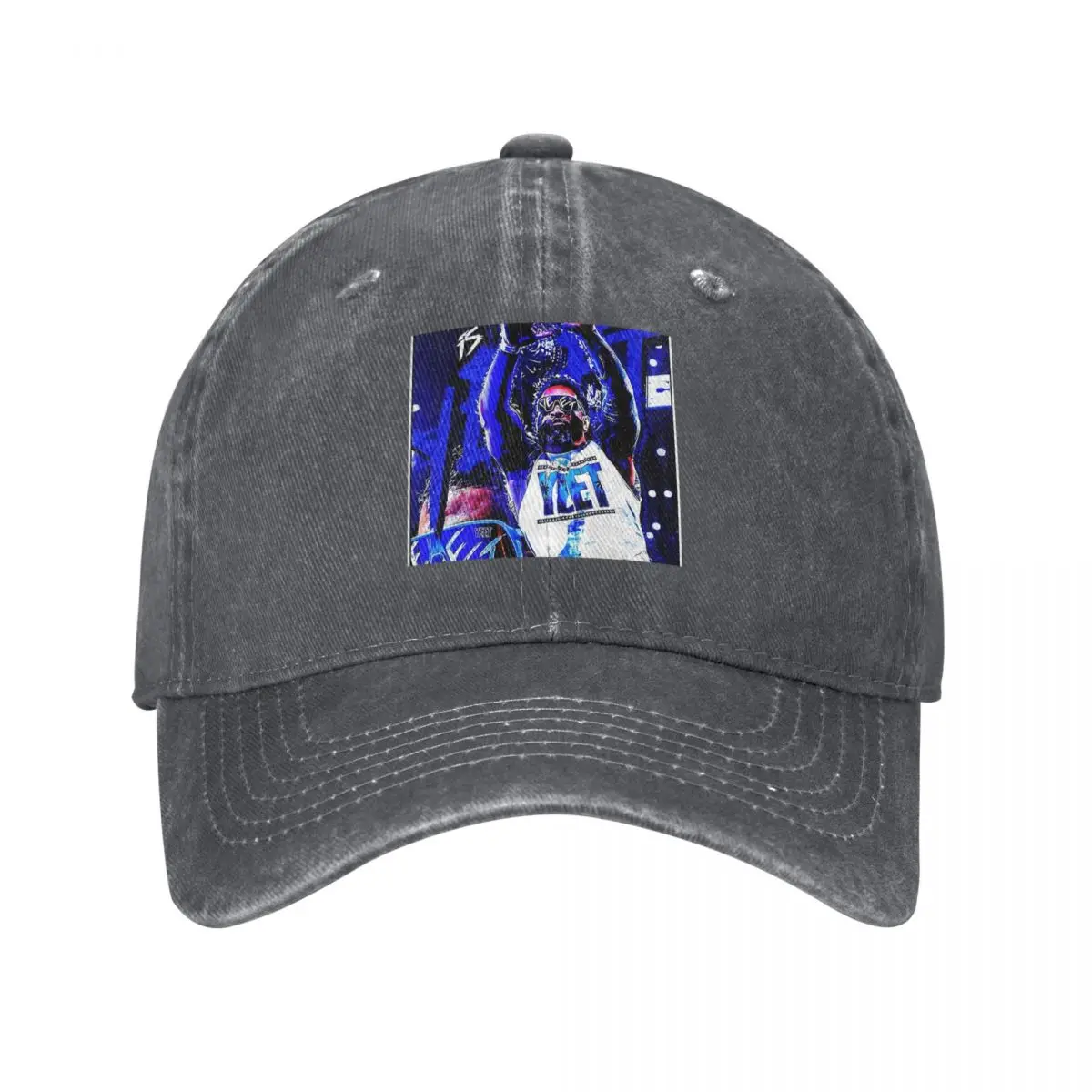 Jey Uso Yeet Art Baseball Caps Snapback Washed Denim Hats Outdoor Adjustable Casquette Hip Hop Baseball Cowboy Hat for Unisex