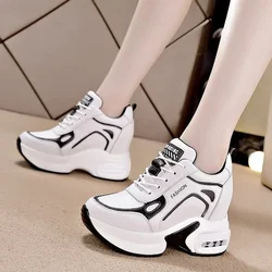 Women's Shoes Autumn Wedge Platform Lace Up Casual Sneakers Fashion High Heels Breathable Comfortable Sport Shoes