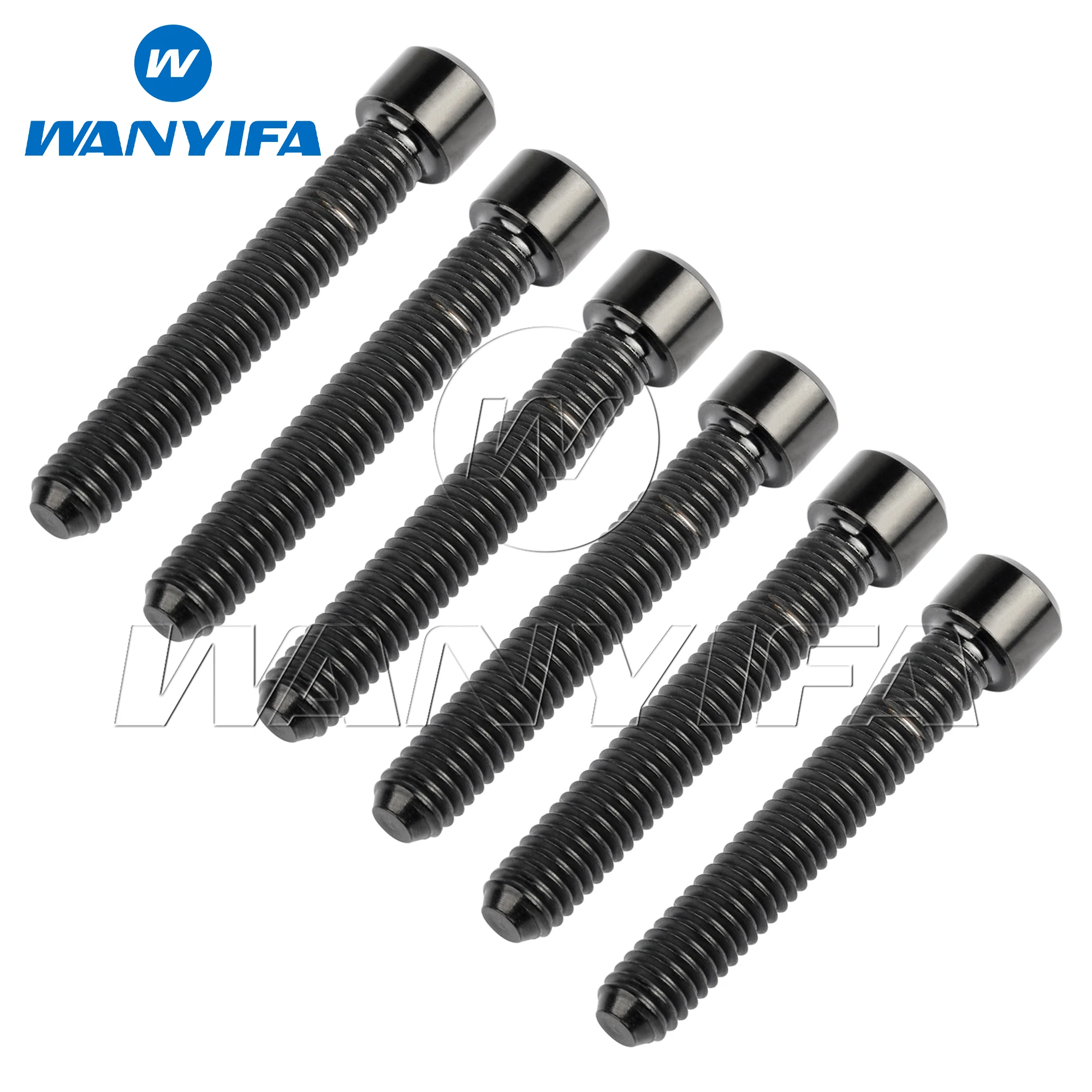 Wanyifa 6 قطعة التيتانيوم الترباس M4x10 13.5 15 20 25 مللي متر غطاء عرافة رئيس الدراجة الخلفية/الأمام Derailleur H/L تعديل مسامير Ti Gr 5 السحابات