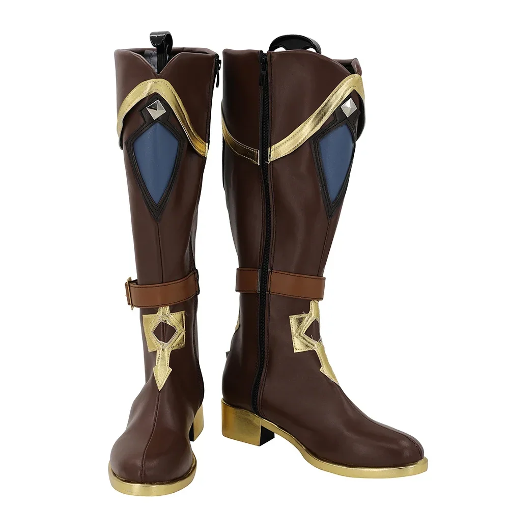 Kaeya cosplaylaarzen - Genshin Impact lederen spelschoenen, op maat gemaakt, alle maten, Halloween-kostuum