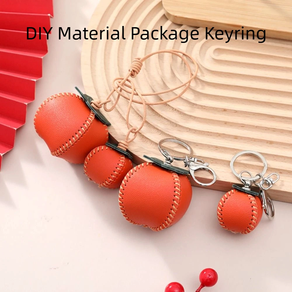 Portachiavi con pacchetto di materiali fai-da-te carino e carino, ciondolo con borsa di frutta fatta a mano, portachiavi creativo in pelle di pera da donna