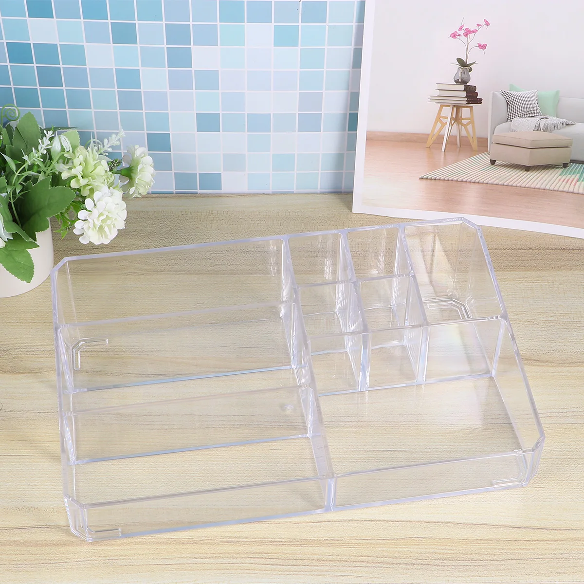 

Desktop Lipstick Rack Storage Box Acrylic Organizer Transparent Makeup