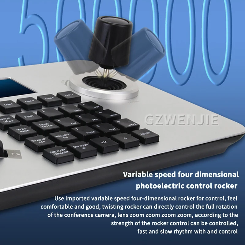 Pengontrol PTZ jaringan Joystick 4D mendukung kamera ONVIF VISCA pengontrol keyboard IP pengontrol keyboard konferensi video IP