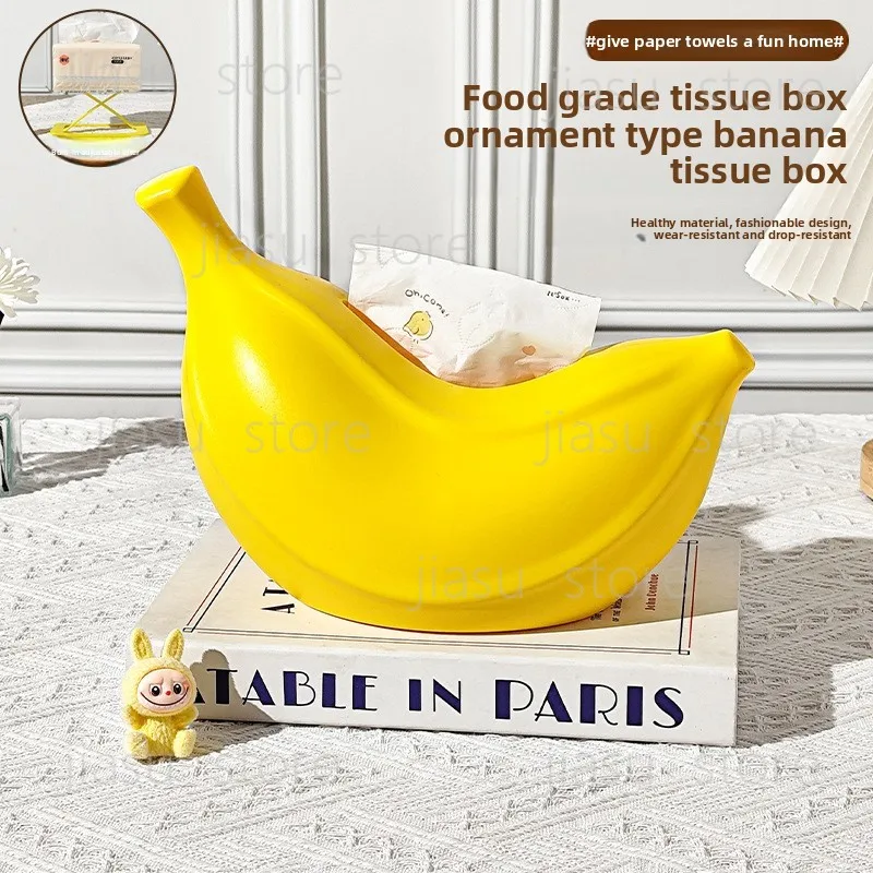 

Cute Creative Banana Tissue Box, Light Luxury Napkin Holder for Living Room Entrance Coffee Table Home Decor