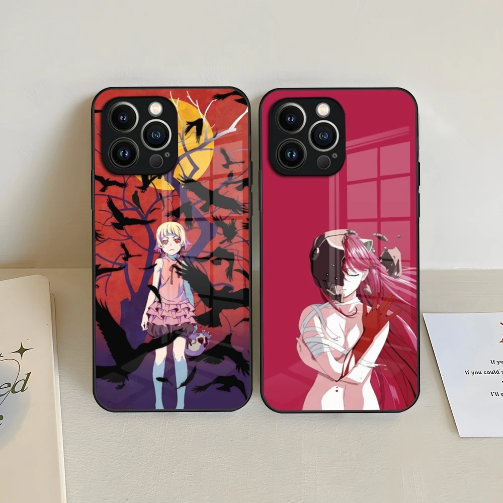 M-Monogatari Series Anime Phone Case For iPhone 15 13 14 16 12 11 Pro XS Max Plus Mini X XR SE2020 Tempered Glass Coque