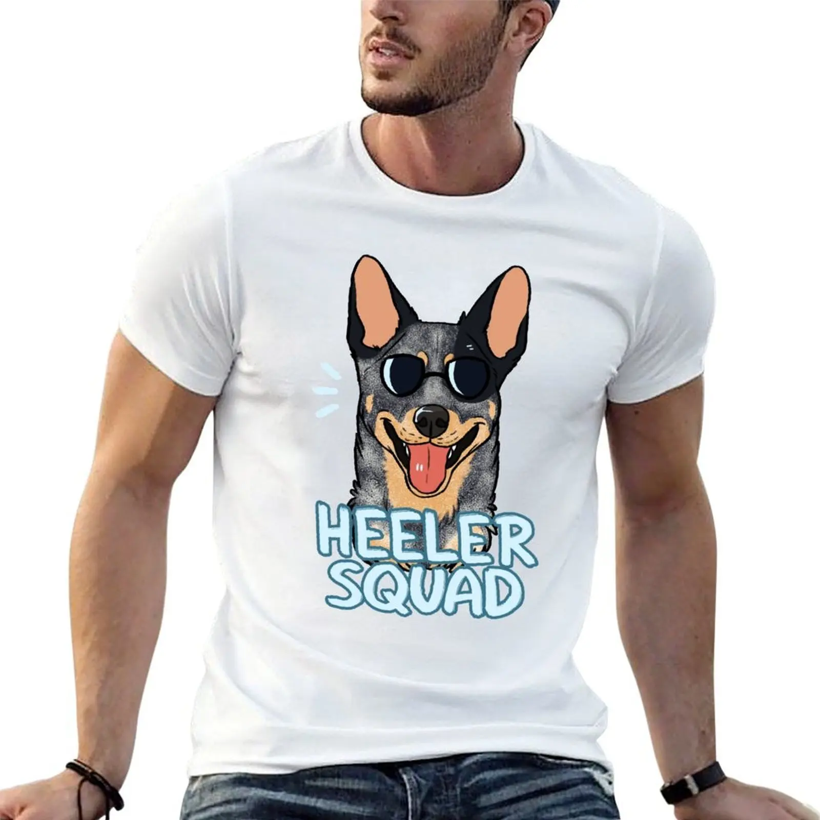 

HEELER SQUAD (blue) T-Shirt t shirts for man graphic vintage t shirts for man pack white man t shirts cotton T-shirt