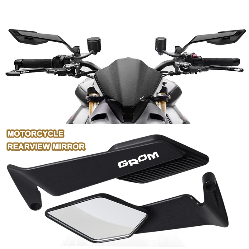 العالمي للدراجات النارية مرآة ثابتة الرياح الجناح الجانب الرؤية الخلفية عكس مرآة لهوندا CB750 CBR Grom CT125 MSX NC750X