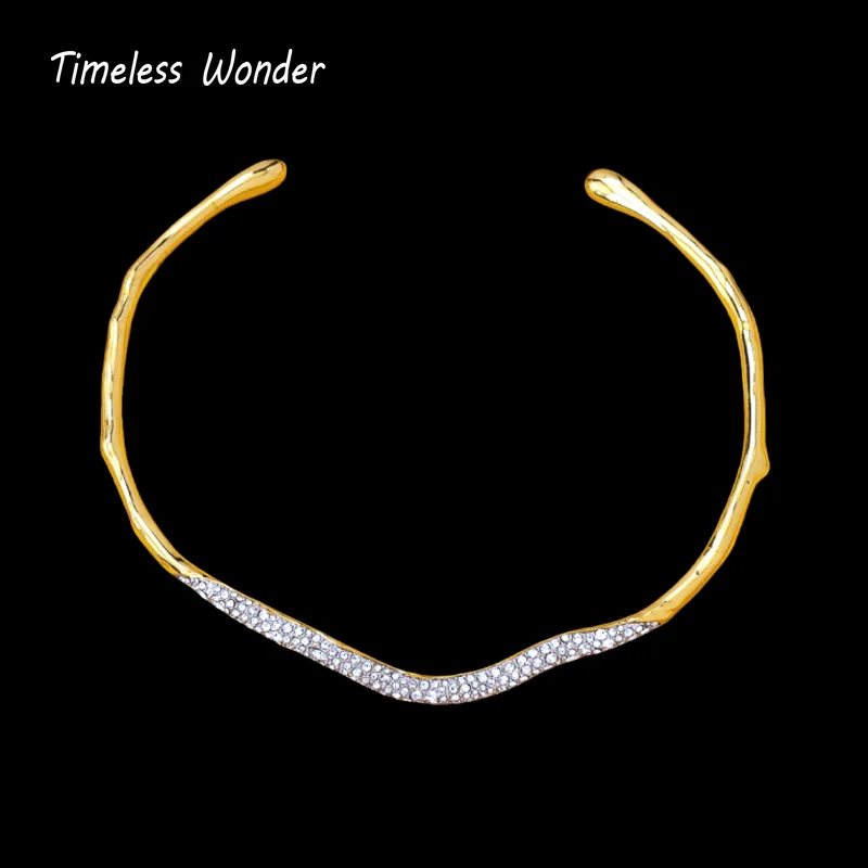 Timeless Wonder Fancy Zircon Geo Collar Necklace Women Designer Jewelry Trendy Luxury Rare Top Classy Set Neat 4526