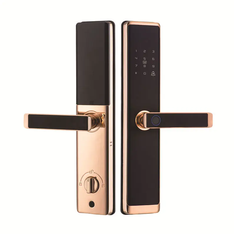 Imagem -02 - Ouro Cinza 6068 7068 Mortise Porta Frontal Tuya Wifi Ttlock 6072 6085 Cartão de Impressão Digital Keyless Digital Eletrônico Fechadura da Porta Inteligente