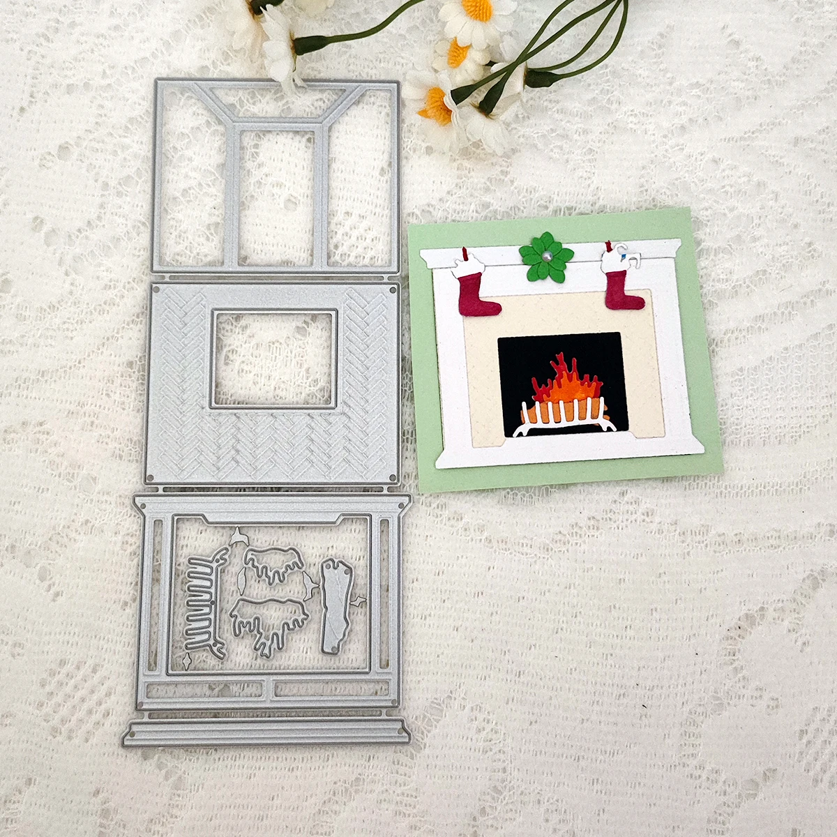 Merry Christmas Socks Fireplace Snowflakes IT'S A BOY Metal Cutting Dies Mold Knife Scrapbooking Stencil DIY Embossing Craft