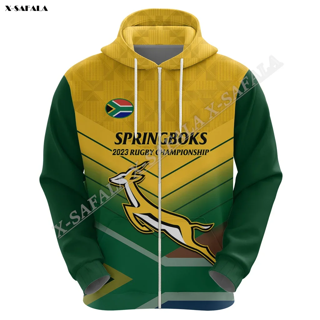 South Africa Rugby 3D Warm Thick Winter Cotton Print Hoodie Men\'s Adult Outwear Shirt Pullover Sweatshirt Jersey Casual