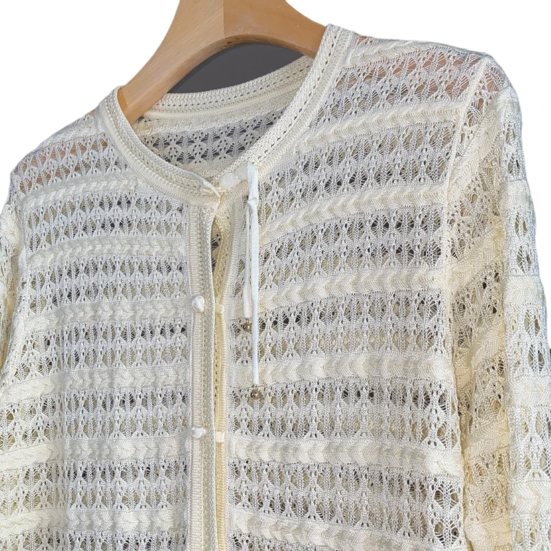 Sweter rozpinany Prosty Wygodny Wyrafinowany Piękny Damski Retro Kaszmirowy Kardigan – Najwyższa Jakość na 2025 Casual AF1222