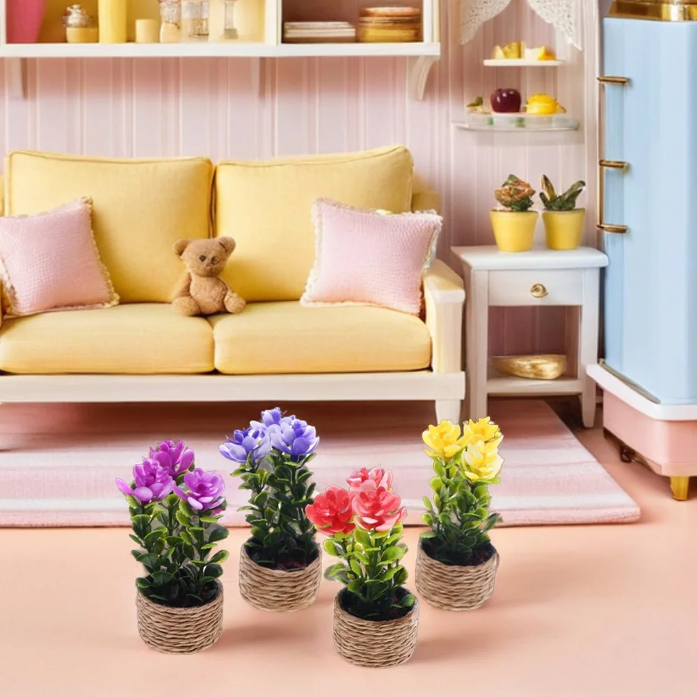 

4Pcs Mini Artificial Plants Realistic Simulation Greenery for Desk Shelf Table Decor Home Office Dollhouse Decoration Faux