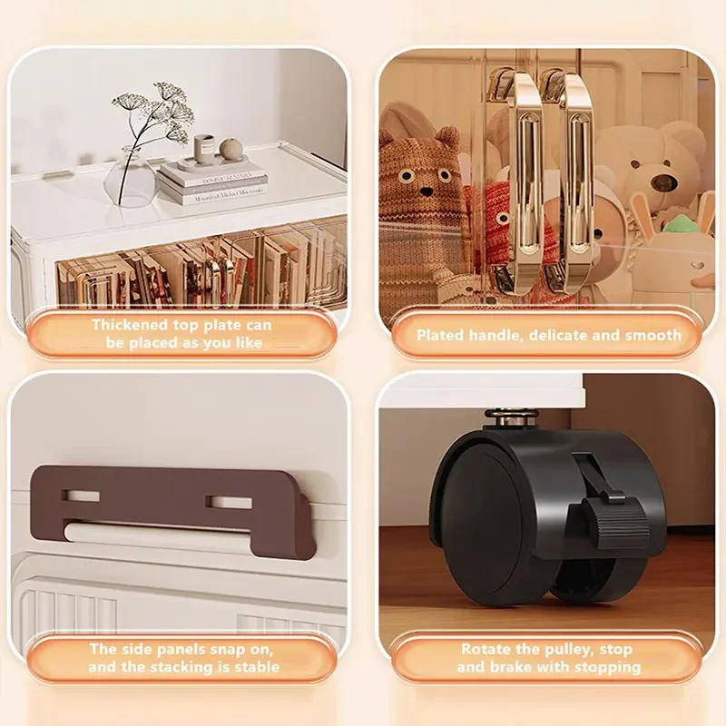 45/55/65 سنتيمتر طول متعددة الوظائف خزانة قابلة للطي أشتات خزانة سعة كبيرة خزانة الغبار خزانة