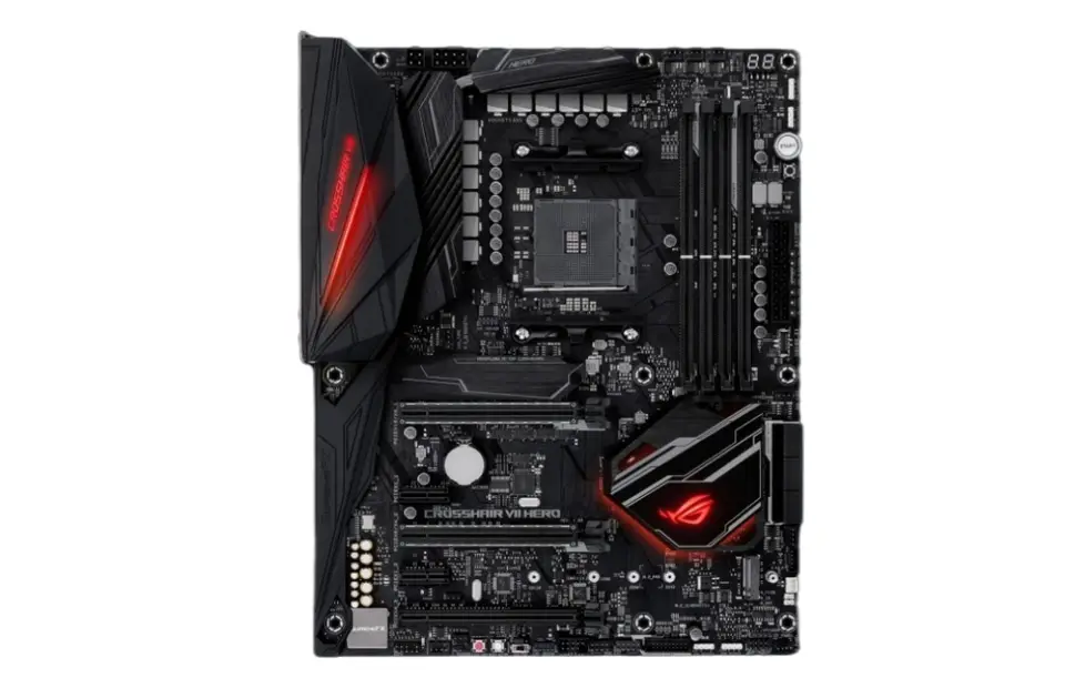لوحة أم AMD X470 AM4 من ASUS ROG CROSSHAIR VII HERO تدعم معالجات Ryzen 7 5800X3D وRyzen 9 5950X وRyzen 7 5700X وRyzen 5 5600X وRyzen 5 5600 مع ذاكرة DDR4 ATX - 3
