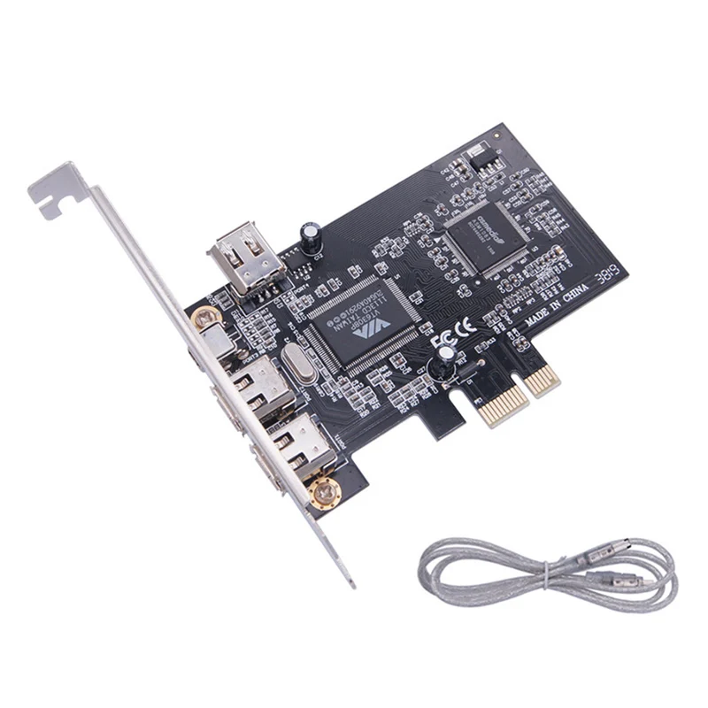 

OULLX PCIE X1 to 1394 Expansion Card PCI-E 1X to 1394 4-Port DV HDV HD Video Capture Card Support 1440*1080 Transfer Adapter