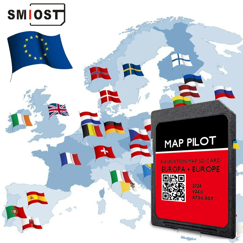 8GB SD Card Europe Map for Mercedes A/B/C/E/CLA/CLS/GLA/GLK Vehicle SAT NAV 2024 GPS Becker  Software System Accessories